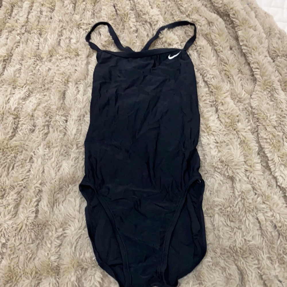 Nike embroidered logo one piece swimsuit